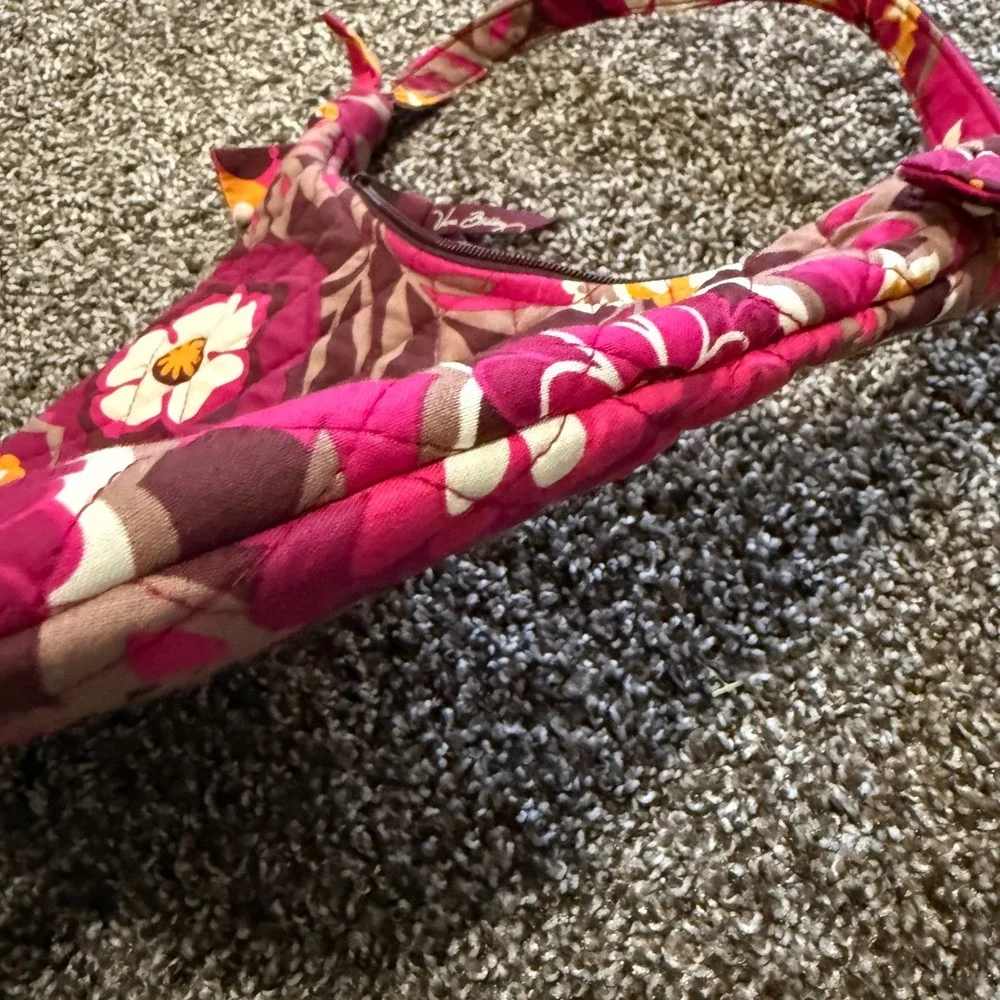 Vera Bradley Floral bow Quilted Shoulder‎ Bag Handbag Pink Brown Olivia Carnaby